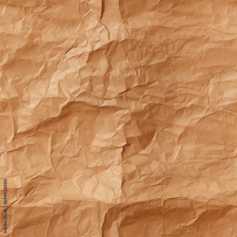 Sheet of Brown Thin Crumpled Craft Paper Background Sheet of Brown Thin Crumpled Craft Paper Background