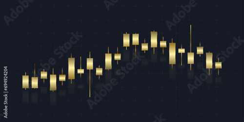 Gold and luxury Stock market charts and forex trading graph trend concept for financial investment or Economic trend business idea, Abstract finance background