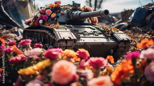 Tank overgrown with flowers © Robin