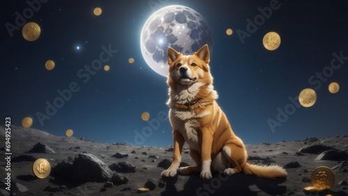dogcoin in the moon photo