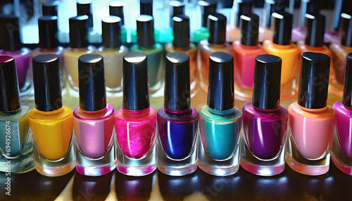 Colorful Manicure Set: Pink, Red, Blue, Yellow, and More Nail Polishes for Fashionable Gloss and Style