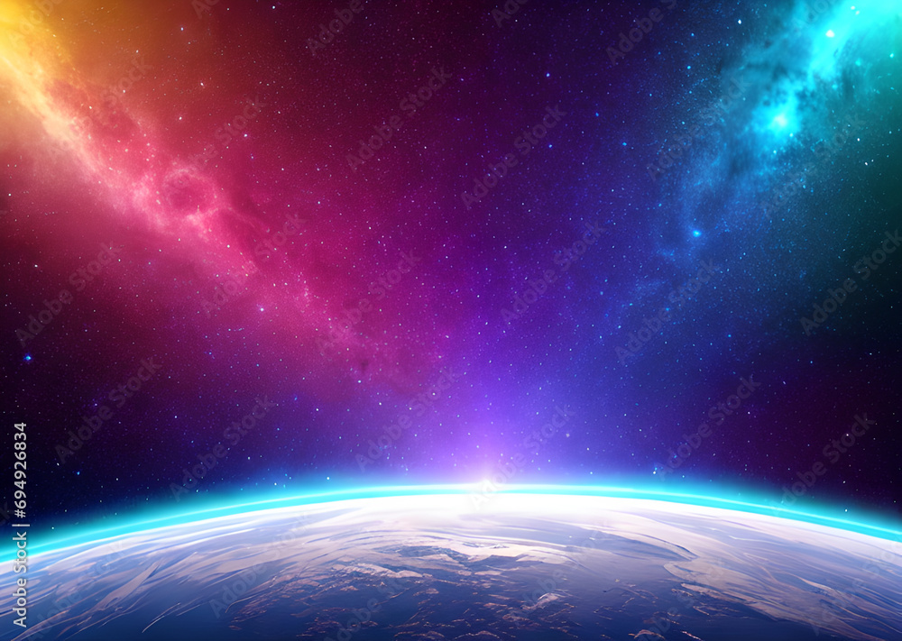 Obraz premium Space futuristic bright background ,Generative AI