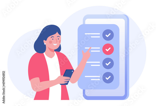 Schedule time management, deadline concept, planner, planning and organization, flat vector illustration banner for website