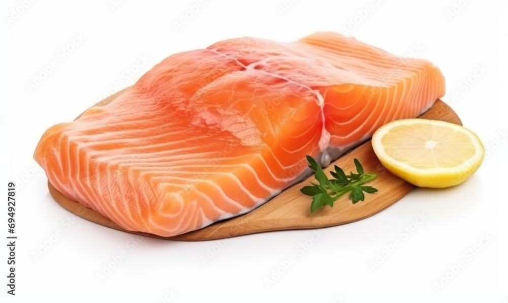 Shadowless Salmon Fillet on Transparent Background (PNG)