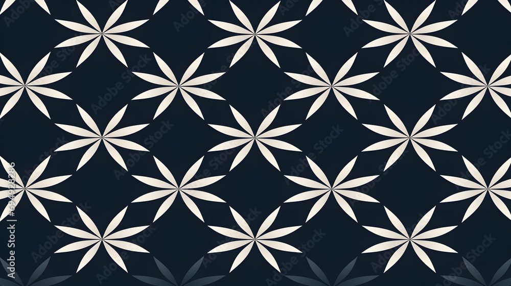 Geometric design of Asanoha, a traditional Japanese pattern representing hemp leaves generativ ai Geometric design of Asanoha, a traditional Japanese pattern representing hemp leaves generativ ai