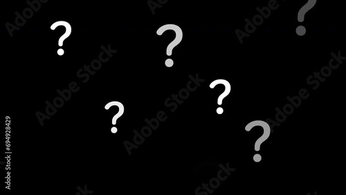 Loop animation of a lot of question mark appearing and disappearing