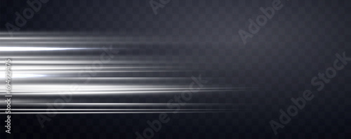 Speed rays, light neon flow, zoom in motion effect, silver glow speed lines, colorful light trails, stripes. Abstract background, vector illustration.