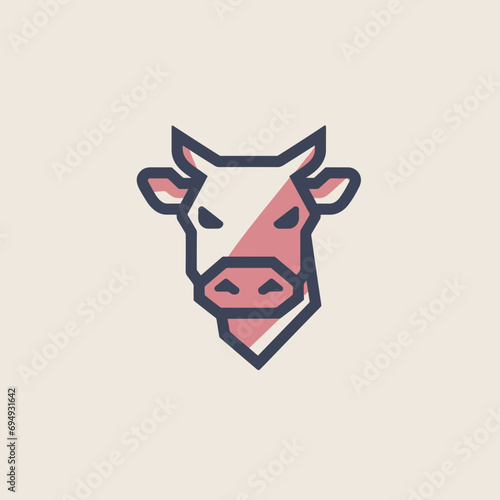 Bull Cow Logo Design  minimalist  outlined  simple
