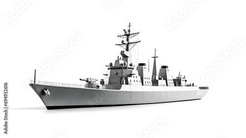 Modern warship on transparent background PNG