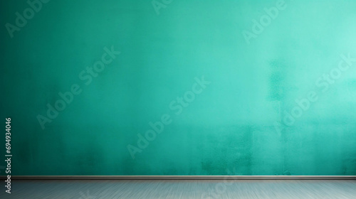 An Aquamarine Color Interior Wall Mockup With Copy Space