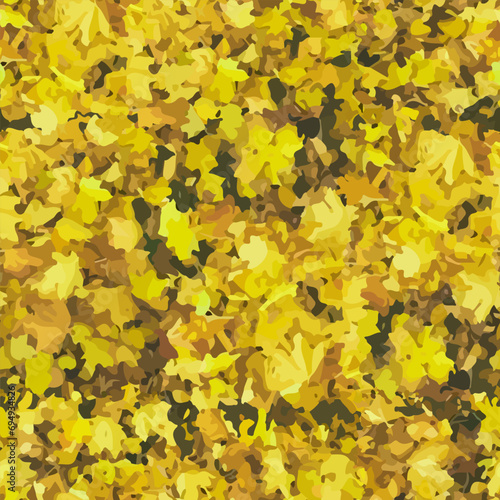 Realistic camouflage Seamless forest pattern. Branches and Oak leaves. Useable for hunting and wildlife photography purposes. Seamless vector illustration. Clothing style masking camo repeat print.