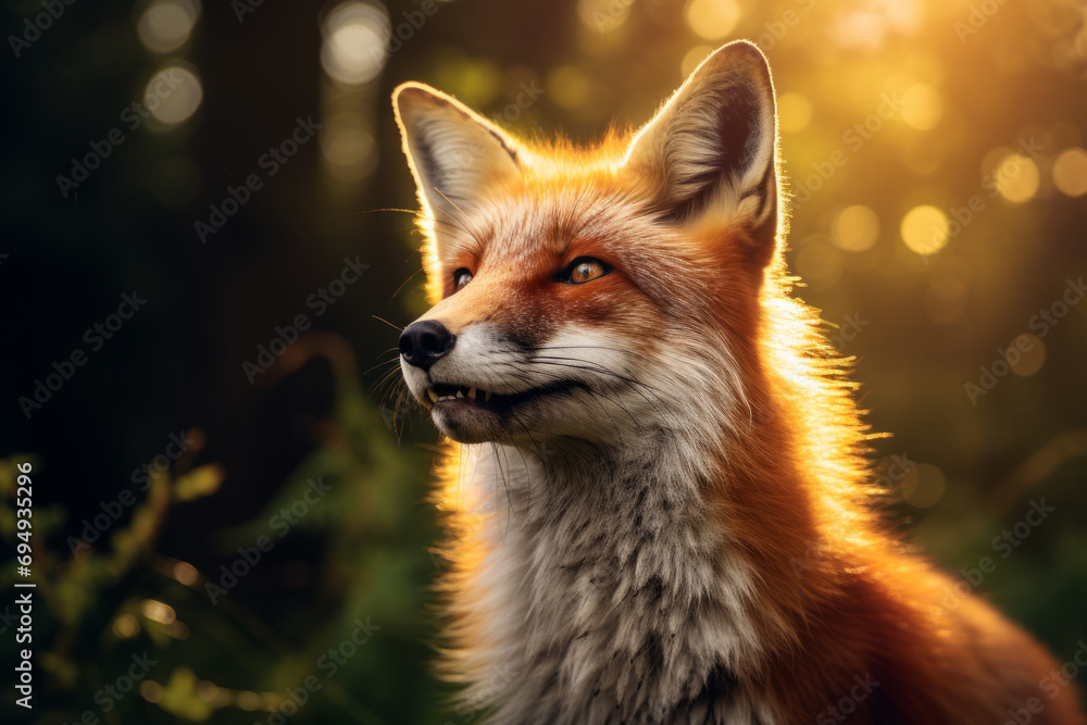 Naklejka premium Fox created with Generative AI Technology, ai, generative