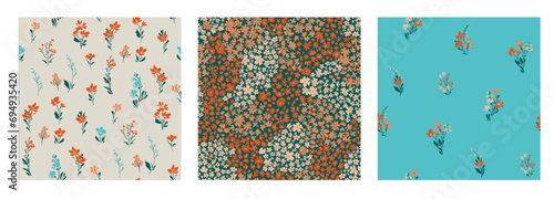 Floral seamless background for spring dress fabric