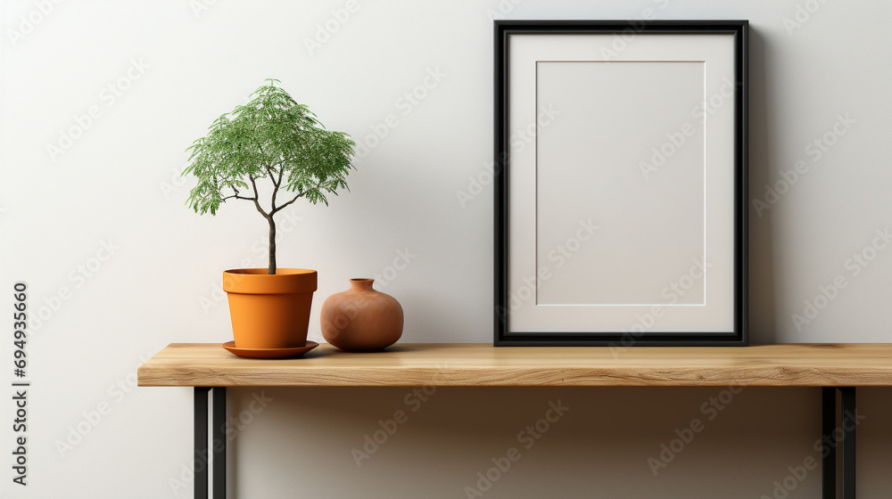 Obraz premium Frame mockup in empty in the living room.