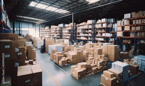 A Spacious Warehouse Filled With an Abundance of Boxes