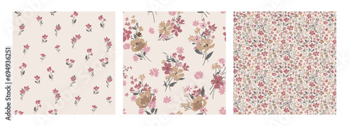 Floral seamless background for spring dress fabric