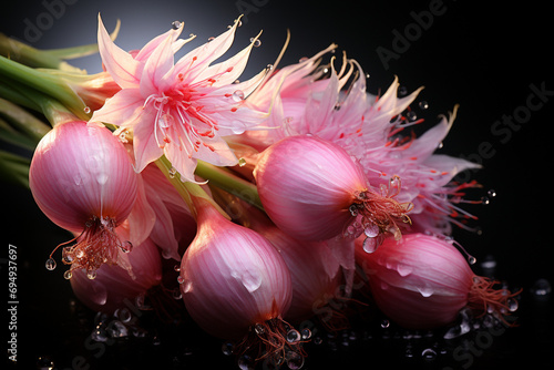 Approximate capture of onion inflorescence with water created with Generative Ai