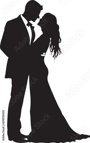 Wallpaper Mural A silhouette of a bride and groom kissing Torontodigital.ca