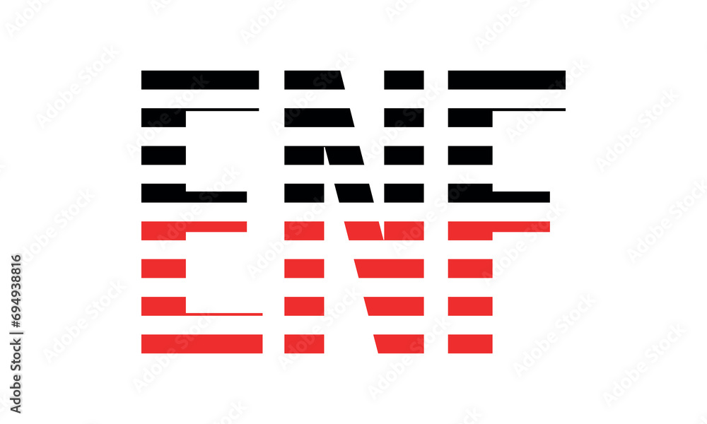 ENF three initial letter iconic line negative space minimal logo design ...