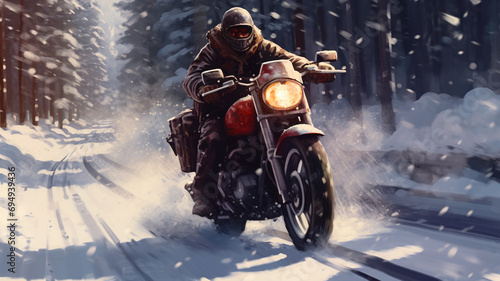 biker in the snow