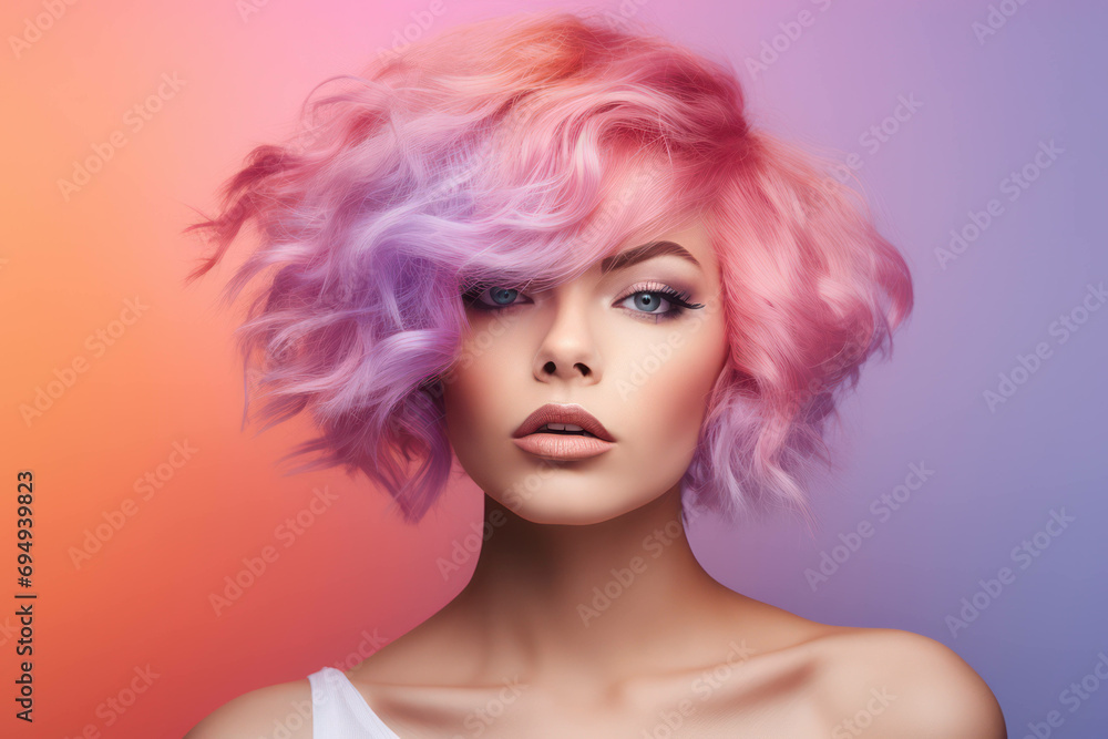 Woman young background fashion female model salon pink portrait glamour beauty woman styling hair face Woman young background fashion female model salon pink portrait glamour beauty woman styling hair face