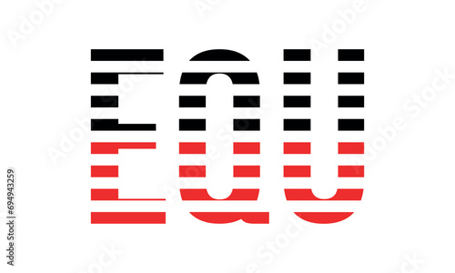 EQU three initial letter iconic line negative space minimal logo design vector template. monogram, abstract, wordmark, business, typography, minimalist, brand, company, flat, modern, unique, simpleV