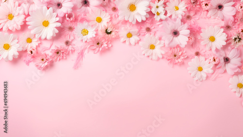 beautiful flowers on color background © Aram