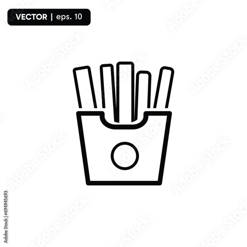 french fries icon, isolated icon in light background, perfect for website, blog, logo, graphic design, social media, UI, mobile app