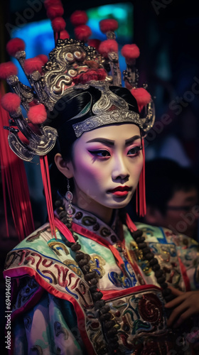 16:9 or 9:16 Portrait colorful face of Chinese opera on Chinese New Year © jkjeffrey