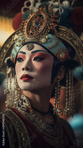 16:9 or 9:16 Portrait colorful face of Chinese opera on Chinese New Year