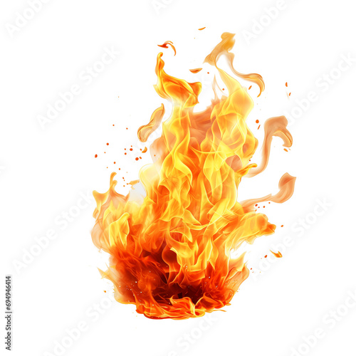 Fire flame effect, cut out - stock png.