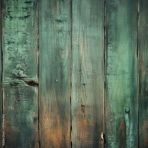 old wooden sign background splintered wood with a green tint antique created with Generative Ai photo