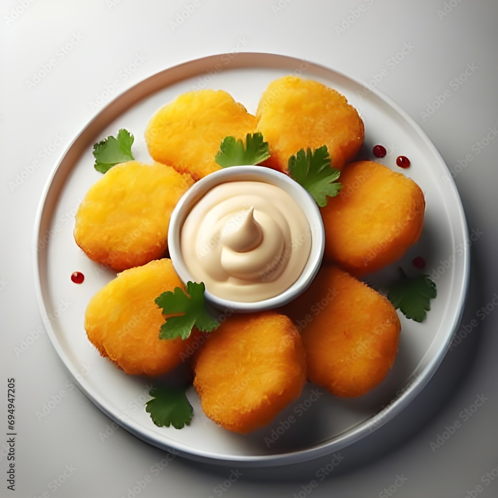 Chicken nugget with mayonnaise Chicken nugget with mayonnaise
