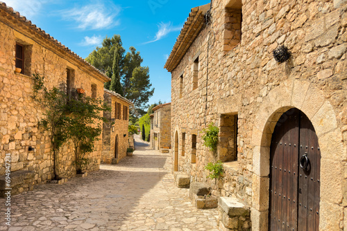Old street with in the historic center of Siurana  Tarragona  Spain. High quality photo
