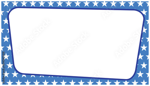 Illustration of a blank frame with stars and stripes on a white background