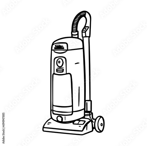 Vacuum cleaner doodle style isolated vector illustration