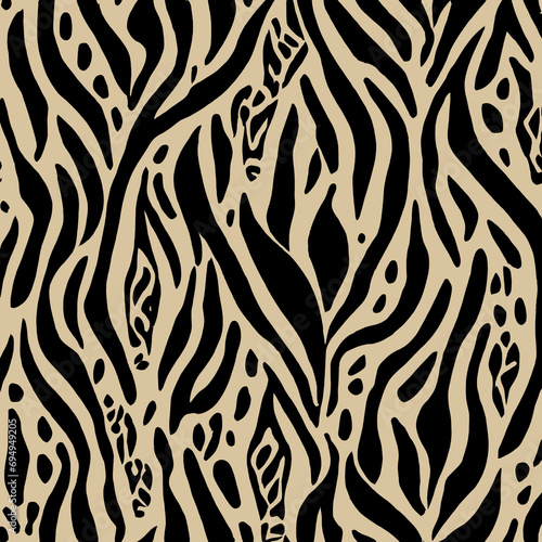 Seamless leopard  tiger  zebra texture  mixed animal print.