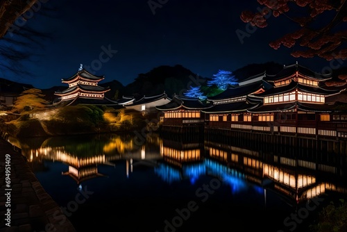   light-up night view of kurashiki bikan historical quarter  japan  okayama prefecture  kurashiki