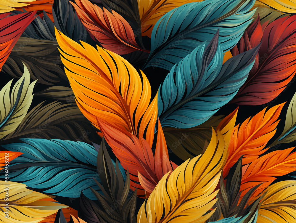Large tropical foliage graphic as a background pattern template. Image with tile style. Large tropical foliage graphic as a background pattern template. Image with tile style.