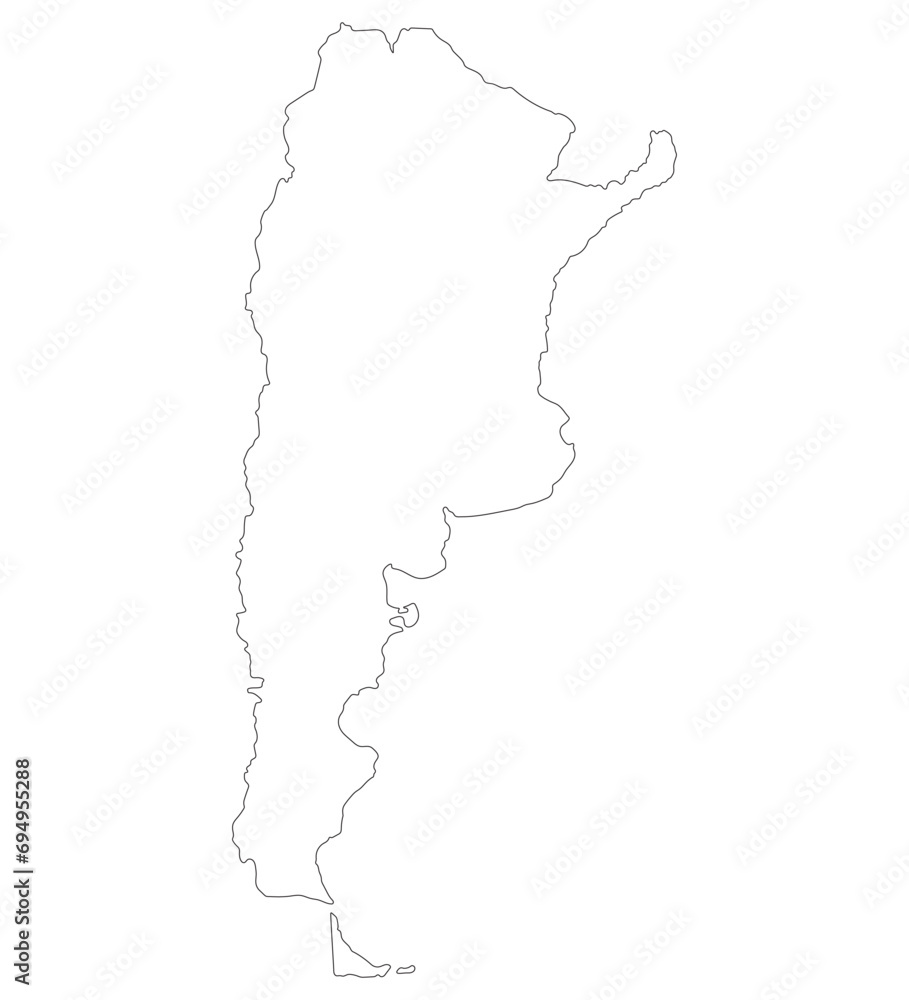  Argentina map. Map of Argentina in white color