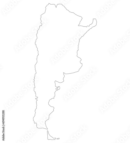  Argentina map. Map of Argentina in white color