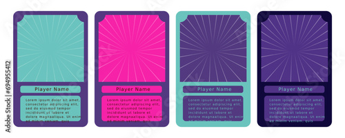 Game card border with cute colored background, for game items and characters