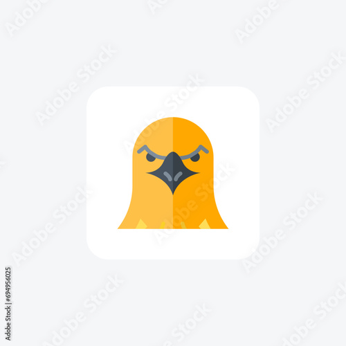 Falcon flat color vector icon, pixel perfect icon