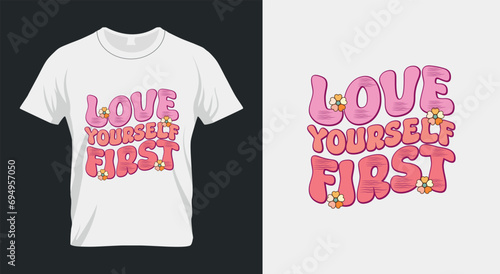 Love Yourself First Retro Valentines PNG Sublimation