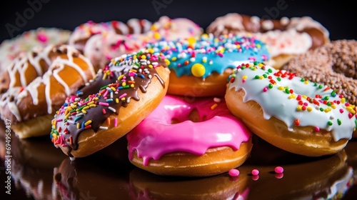 Colorful donuts with wide angle lens