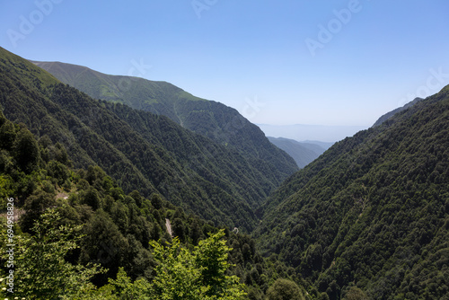 Georgia mountain Tusheti landscape on a sunny autumn day