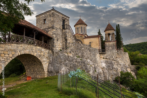 Georgia Motsameta monastery on a cloudy autumn day photo