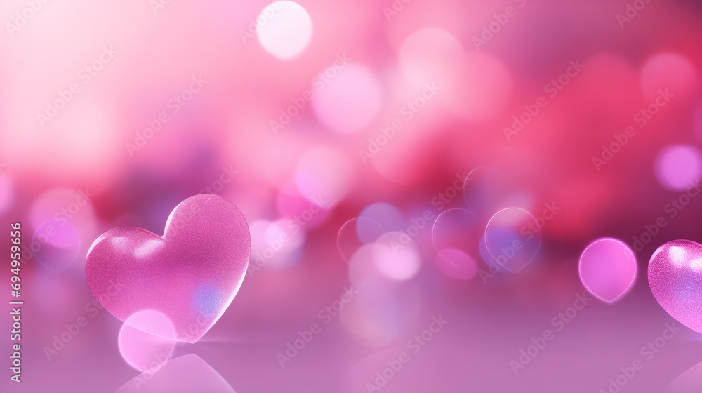 Pink color background with heart. Suitable for Valentines Day theme. Generative AI