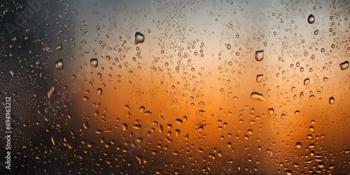 Water droplets on glass  forming a natural pattern.