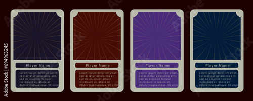 Game card border with cute colored background, for game items and characters